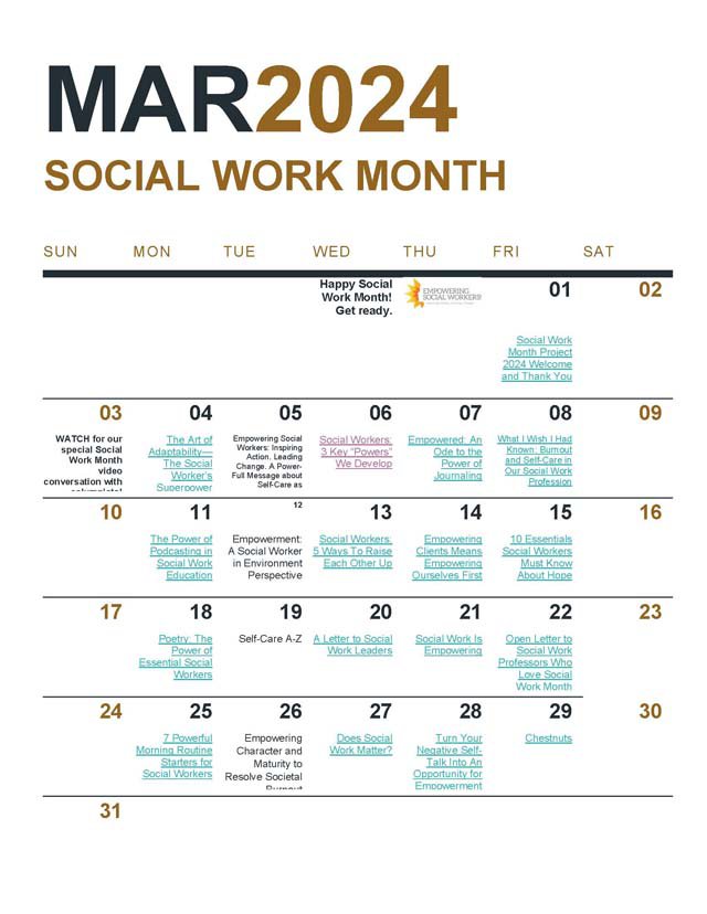 Social Work Month 2024 Thank You and a Social Work Month Empowerment